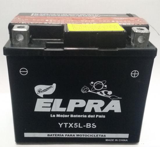 Batera Elpra YTX5L-BS. Libre mantenimiento