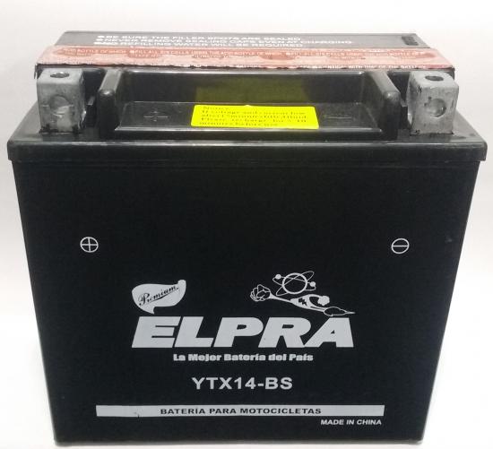 Batera Elpra YTX14-BS. Libre mantenimiento